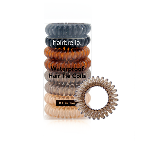 Waterproof Spiral Hair Ties (8 Pack) by HAIRBRELLA